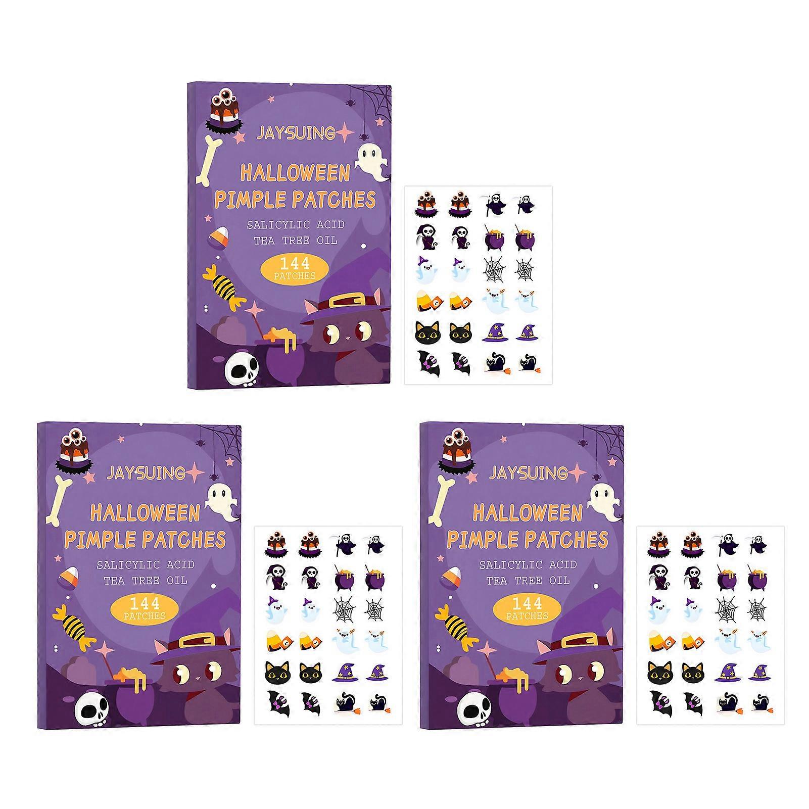 144PCs Halloween-Themed Pimple Patch for Face Gentle Non Irritating Breathable For Daily Facial Use for All Skin Types