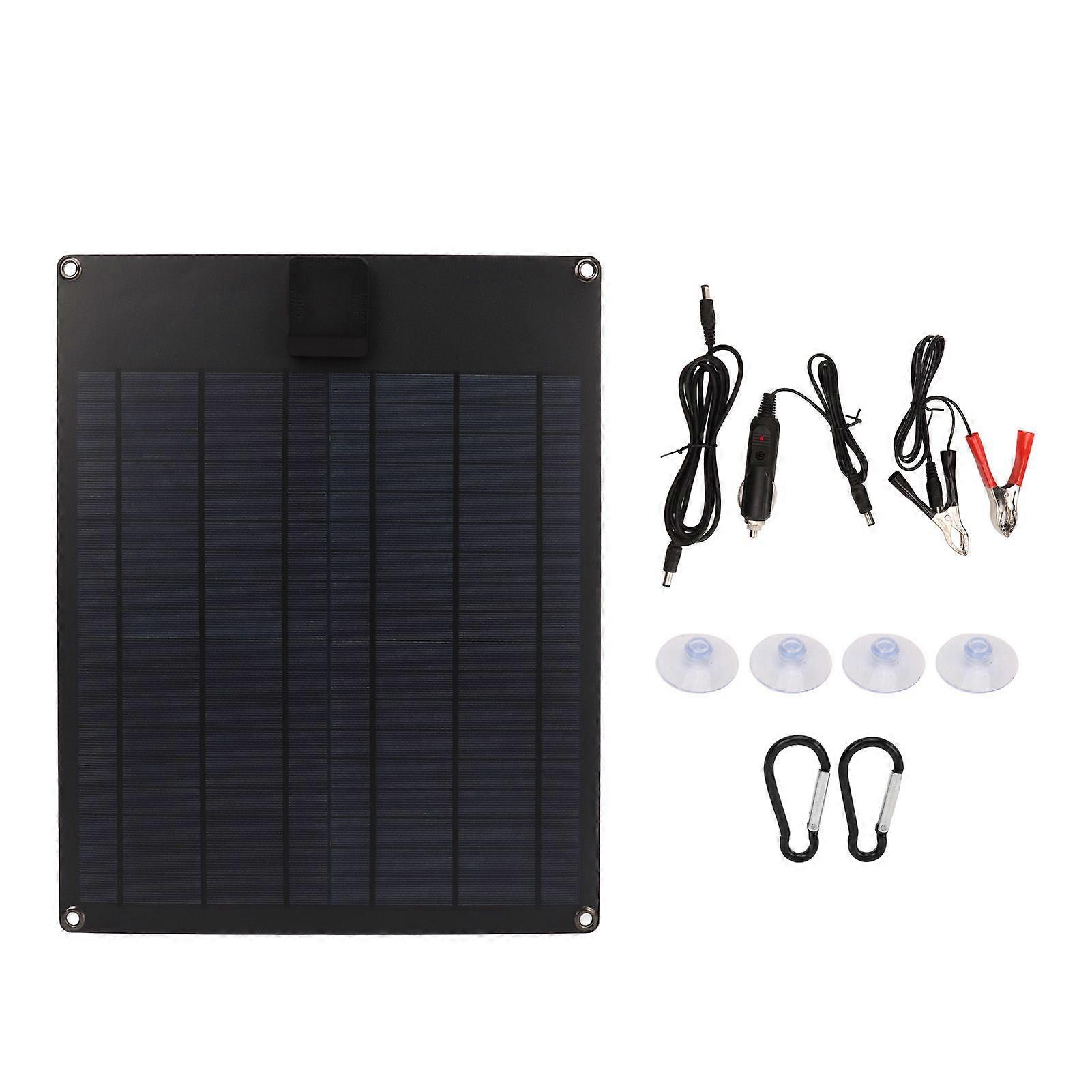 Solar Panel 20W 5V 12V Dual Output Monocrystalline Power Generator