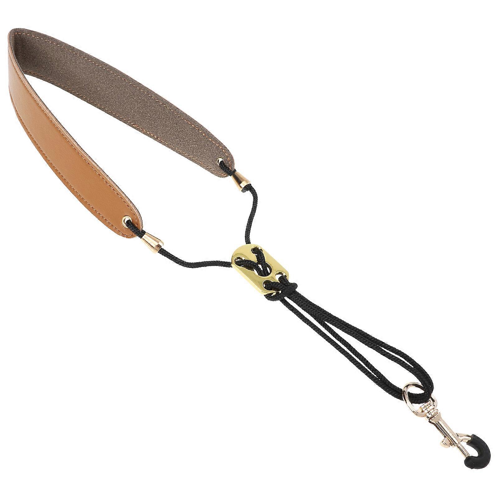 Durable Saxophone Strap Rectangular Shape Brown Color For Playing Performance Practice 1Set