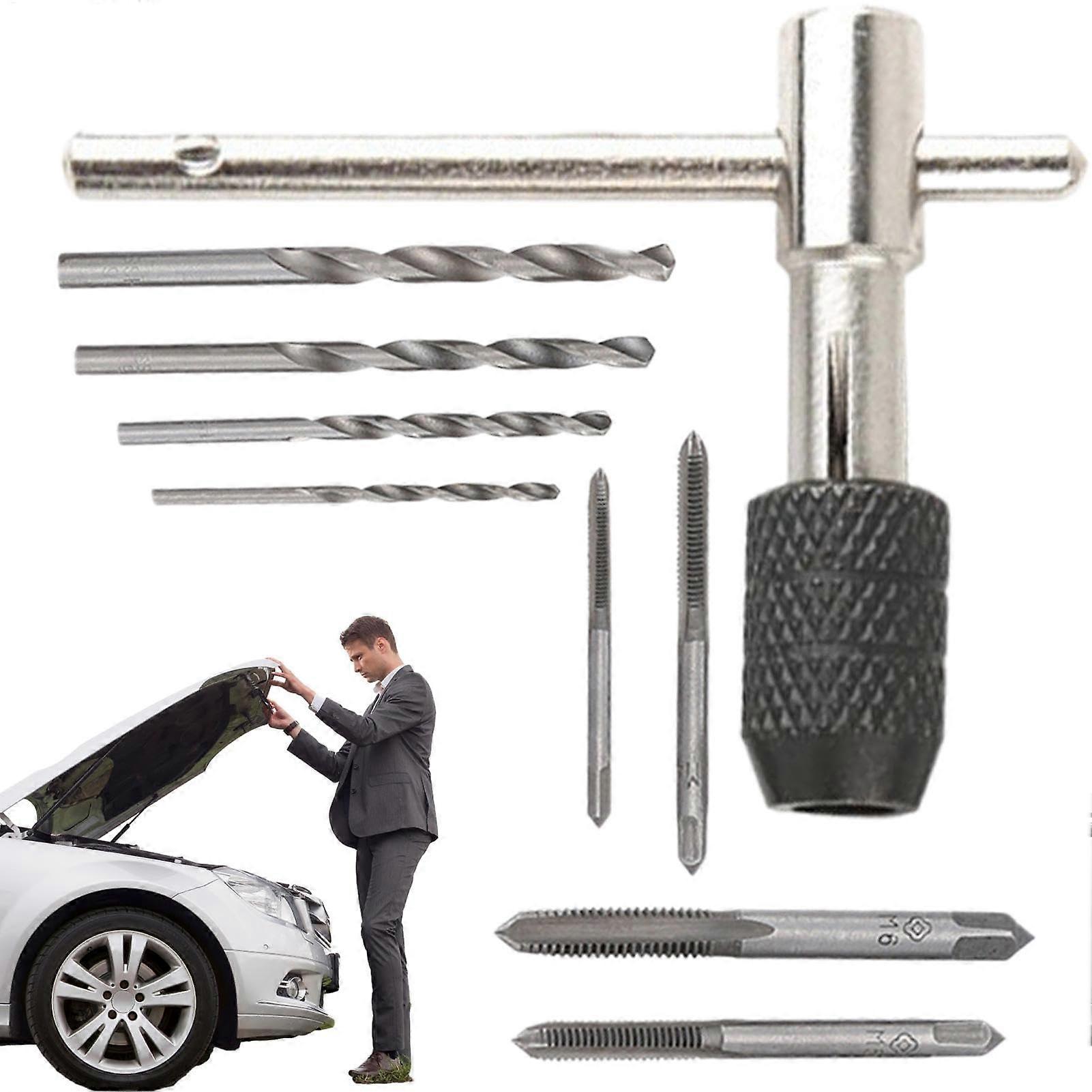 Metrisches Gewindebohrer Set Metric Thread Tap Set, 9-Piece With Tap Handle Tool, Thread Cutter and Die Set