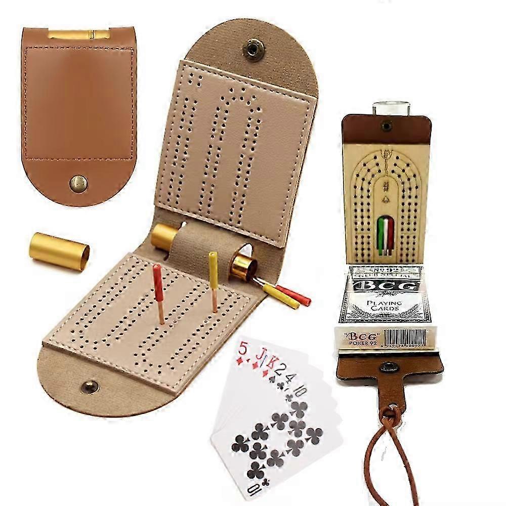 Cribbage Board Game Set, 2025 New Travel Cribbage Board with Playing Card Games