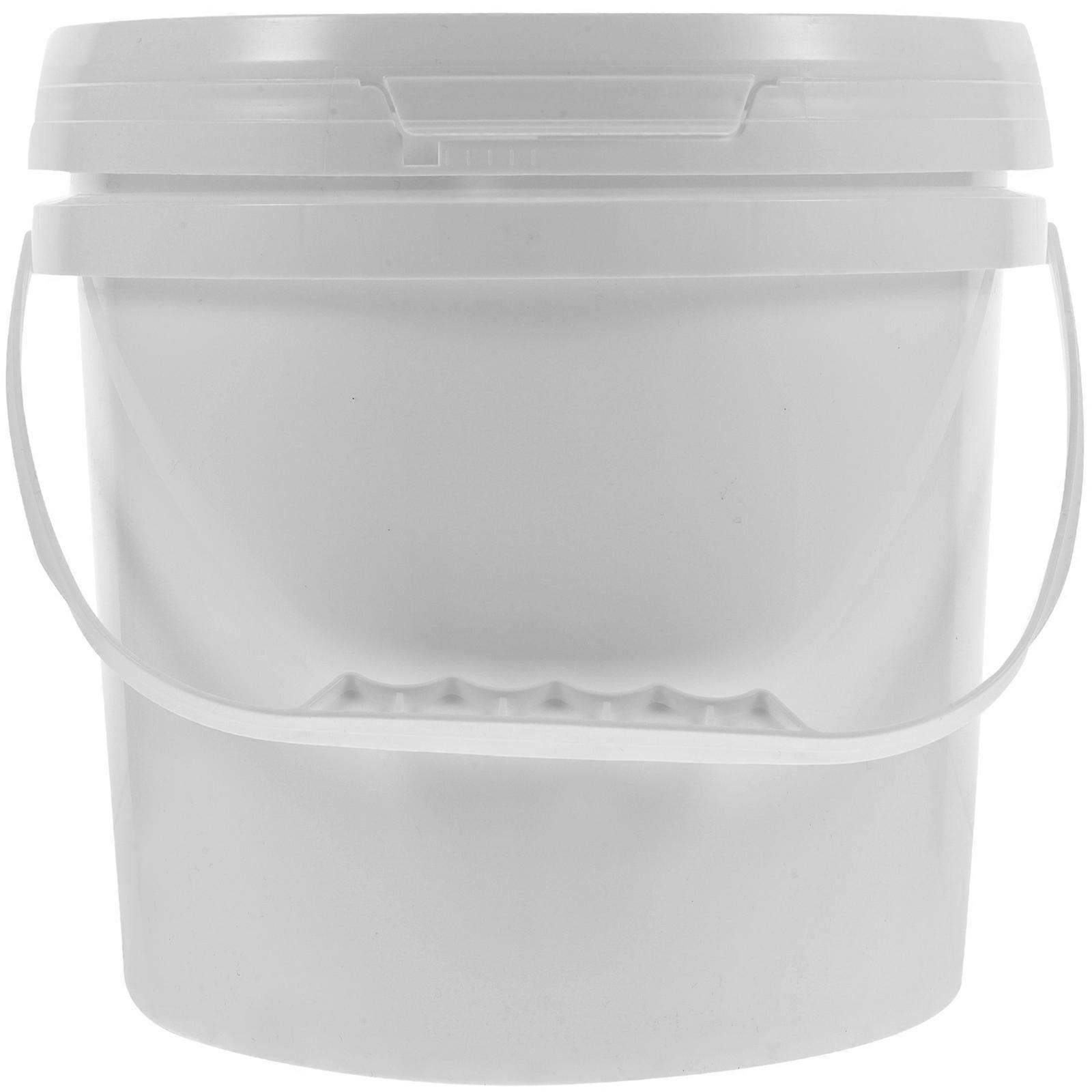 White Plastic Paint Storage Bucket with Durable Thick Material for Safe Storage and Easy Carrying 5 Gallons