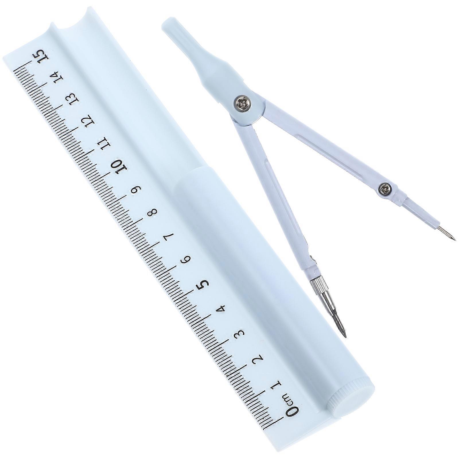 Modern Compact Compass And Ruler Set For Drawing Writing And Measuring Tasks In School Blue 1Pack For Artists