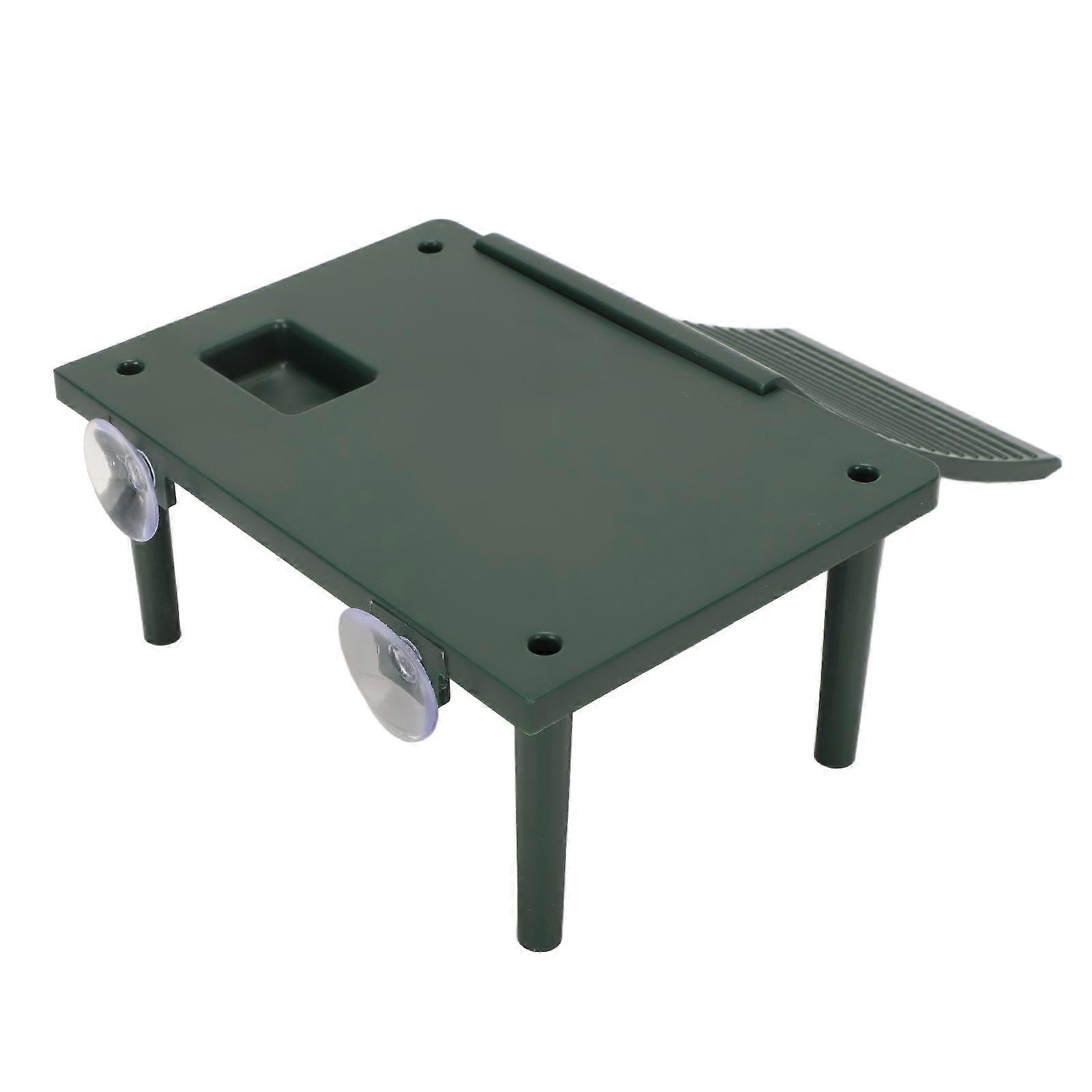 Turtle Basking Platform Exercise Climbing Ability Tortoise Resting Terrace with Climbing Ladder Green 