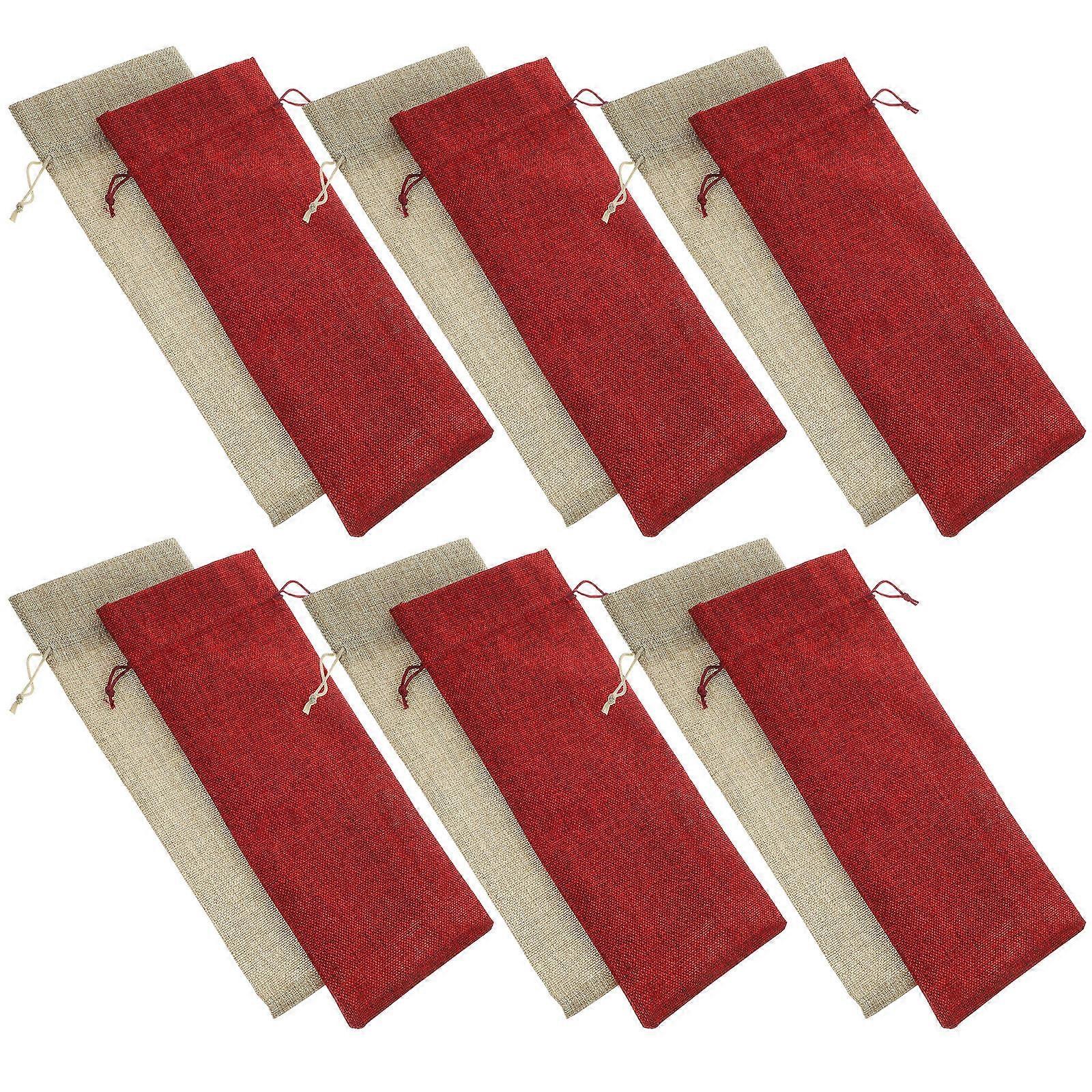 Gift Bag with Drawstring for Storage Made of Imitation Linen Assorted Pieces