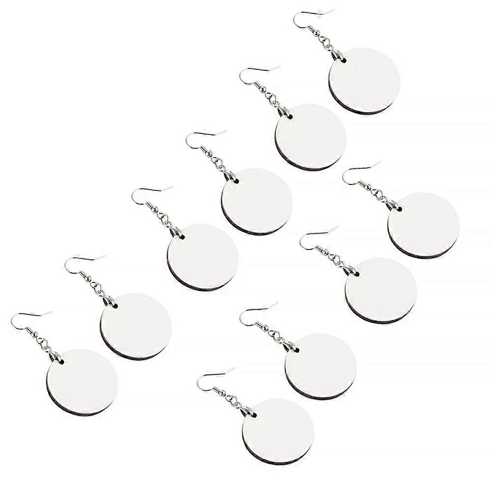 5 Pairs DIY Craft Earring Blanks for Jewelry Making with Metal Hooks and White Color Perfect for