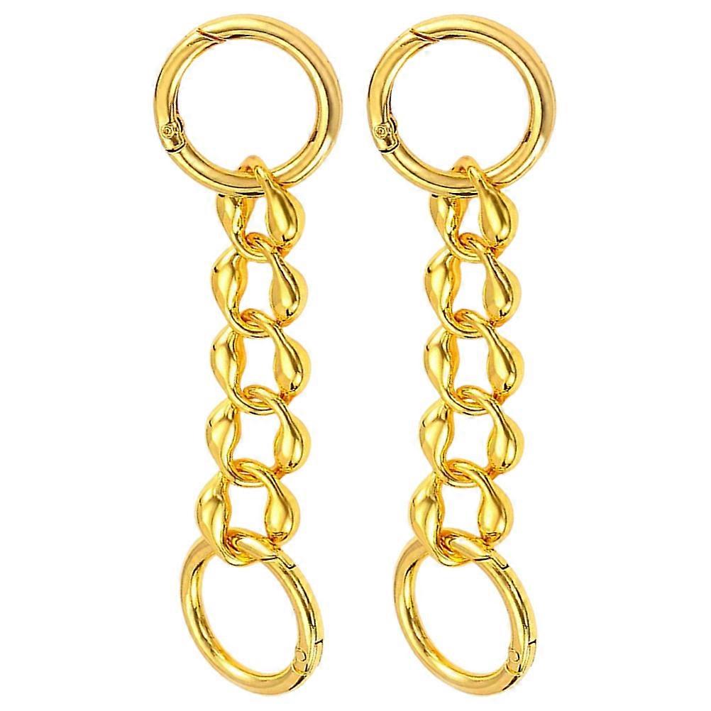 Golden Metal Bag Chain Extender for Handbag Shoulder Strap Adds Fashion 2pcs