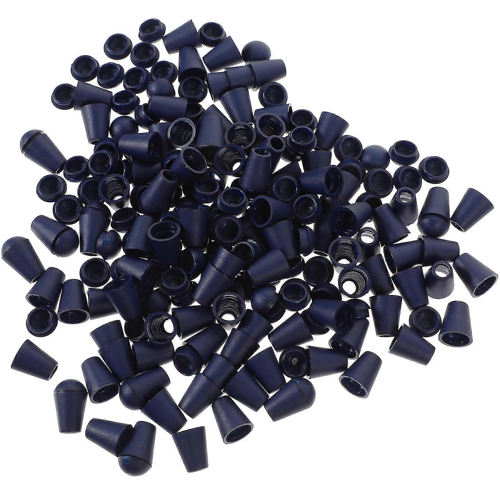Blue Plastic Cord Locks for Decoration Multifunctional Drawstring Rope Stops for Clothing 100 Pieces