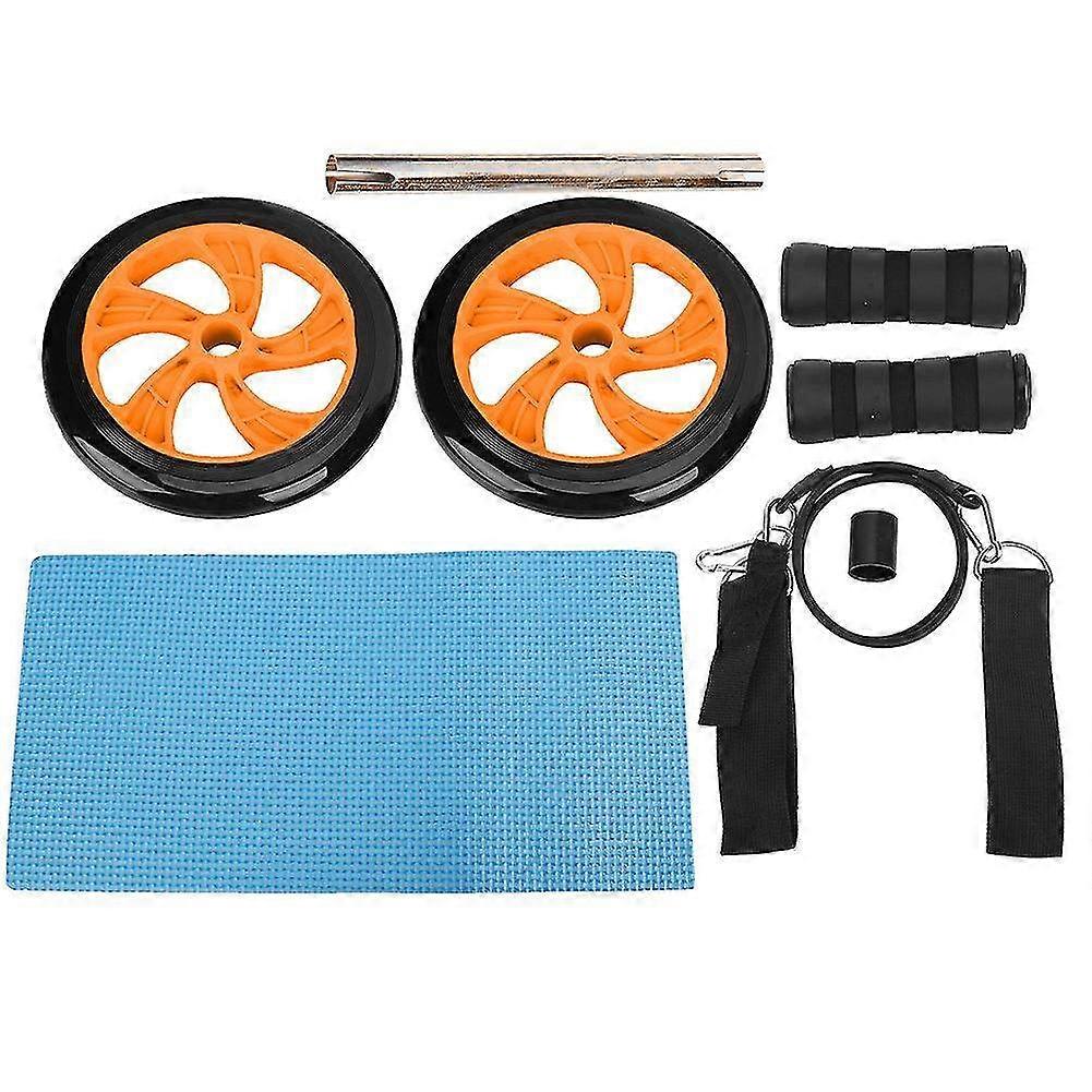 Quality Fitness Ab Roller with Pull Strap - Durable Abdominal Exerciser for Domestic Muscle Training & Core Strength Workouts