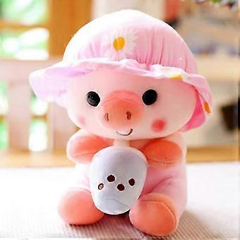 Kawaii Milk Tea Pig Plush Toy Cute Plush Pillow Creative Cute Simulation Stuffed Toy for Baby Hugging Plush Toy