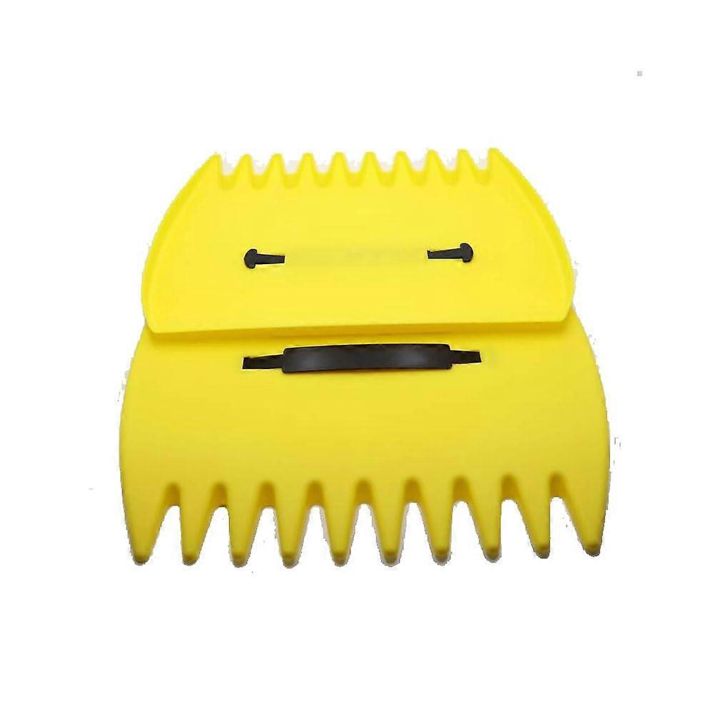 Plastic LEAF GRABBER RAKE 2in1 – Lightweight Garden Tool (350g/33.5cm) – UVResistant – Includes Tweezer 8Prong Comb (Yellow)