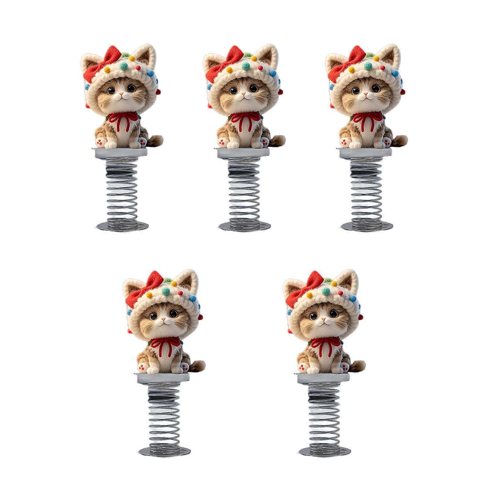 Dansande katter instrumentbrädedekorationer i bilen, skakande katter, bobblehead-prydnader för bilinredning/kontor/borddekorationer, flerfärgade