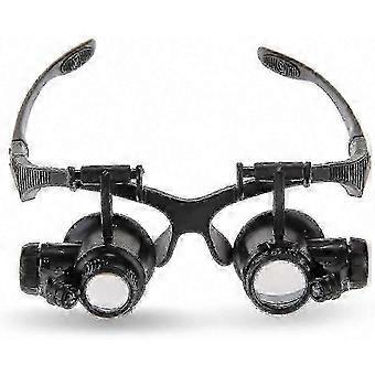 Headband Magnifier with LED Lights, 10x 15x 20x 25x Jewelers Loupe for Precision Work and Watchmaking