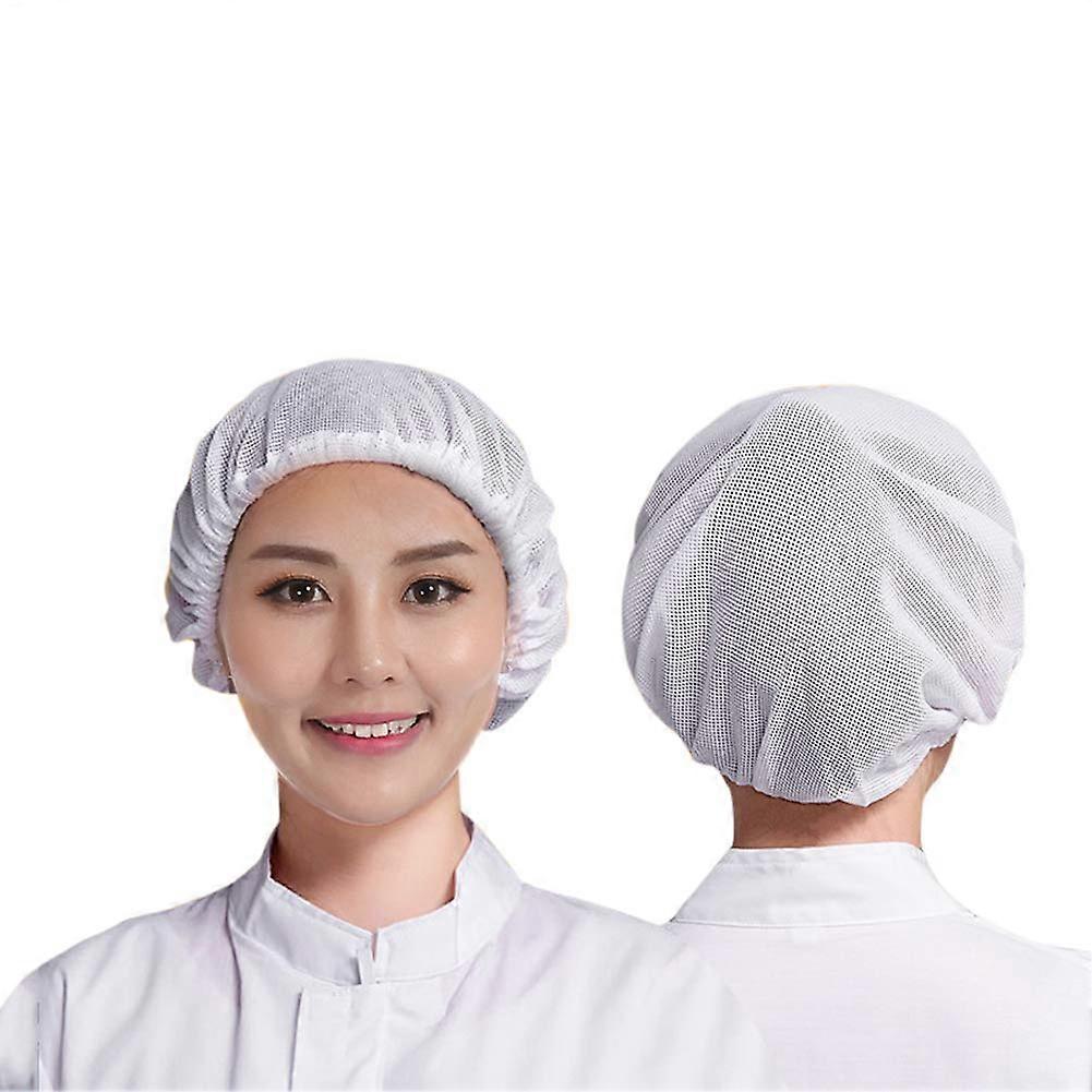 3Pcs Chef Waiter Mesh Cap Elastic Bouffant Restaurant Kitchen Workshop Hair Net Reusable Adjustable Food Service Hat