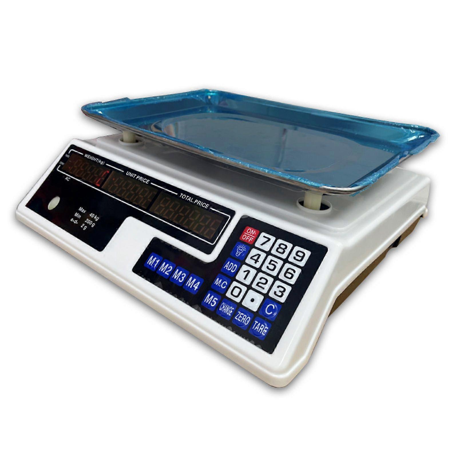 40kg Commercial Digital Scale High Precision Rechargeable LCD Display with Keys Electronic Scale 40kg Price Counting Scale Dual Screen Electronic Scal