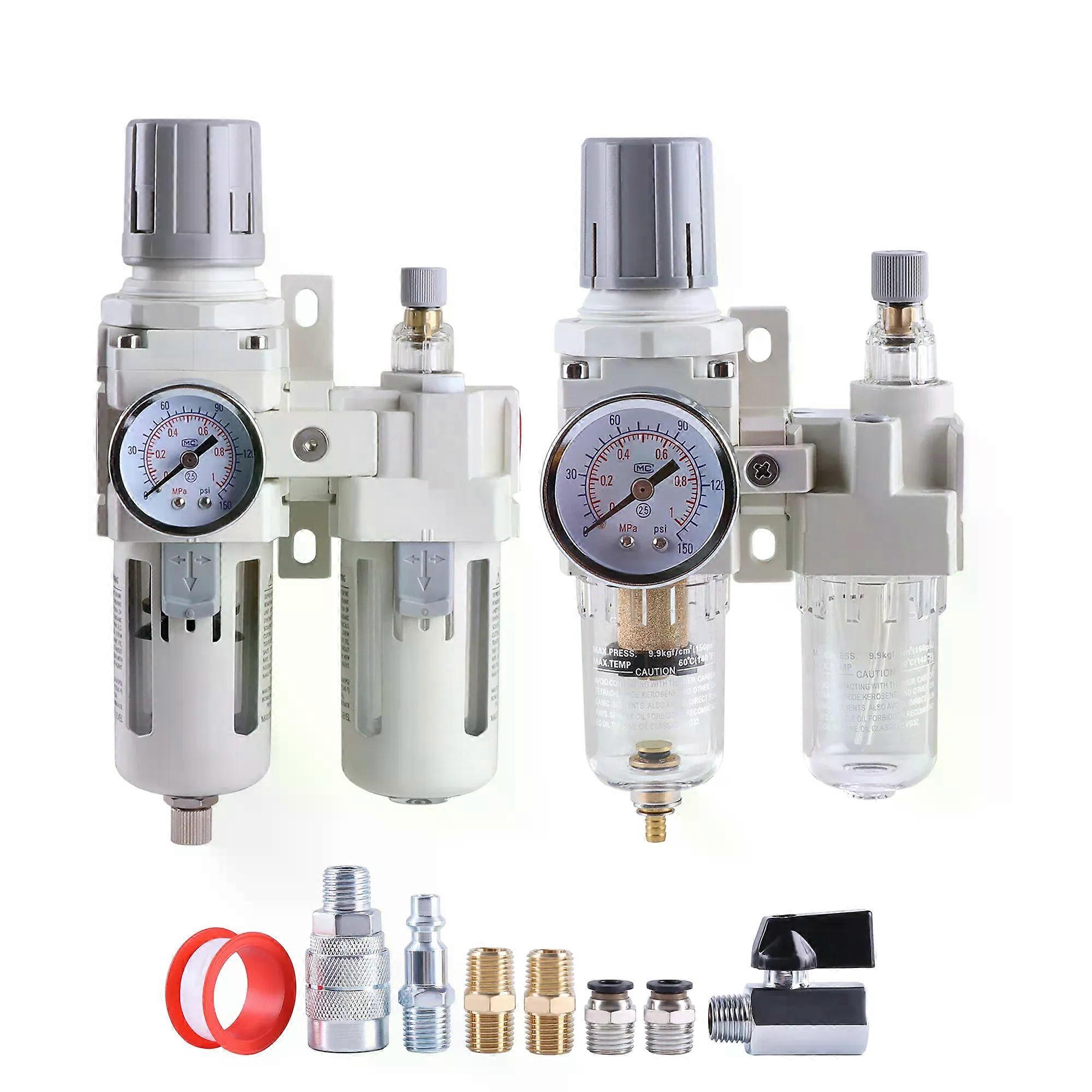 Pneumatic Pressure Regulator Air Source Processor Compressed Air Filter Regulator Lubricator Combo Water/Oil Trap Separator