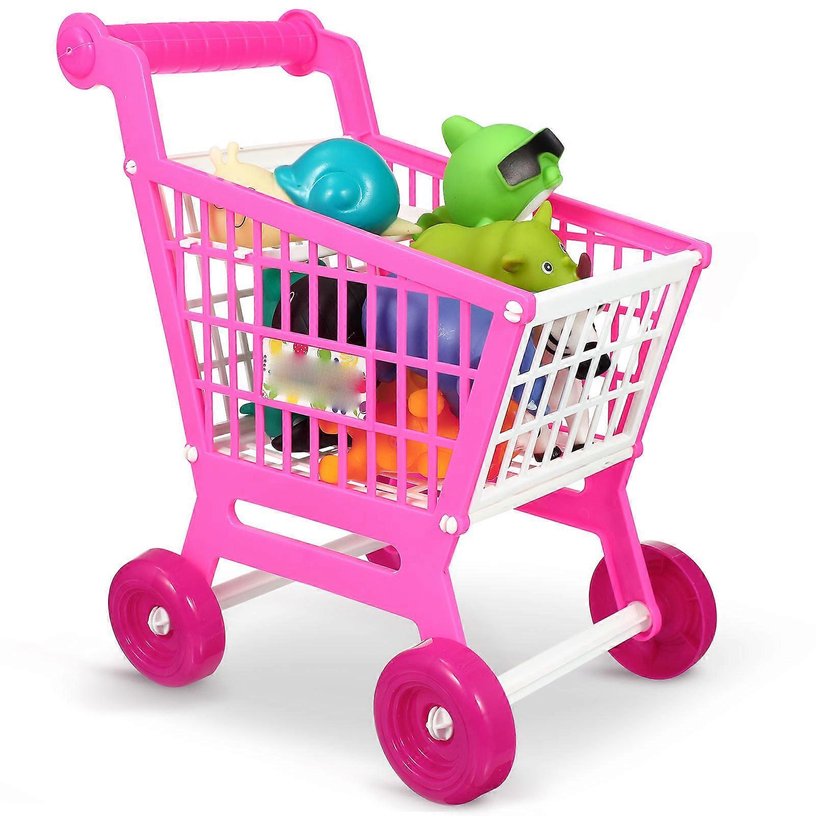 Children's Toy Shopping Cart Kids Home Use Abs Pink for Independence Development 1Set