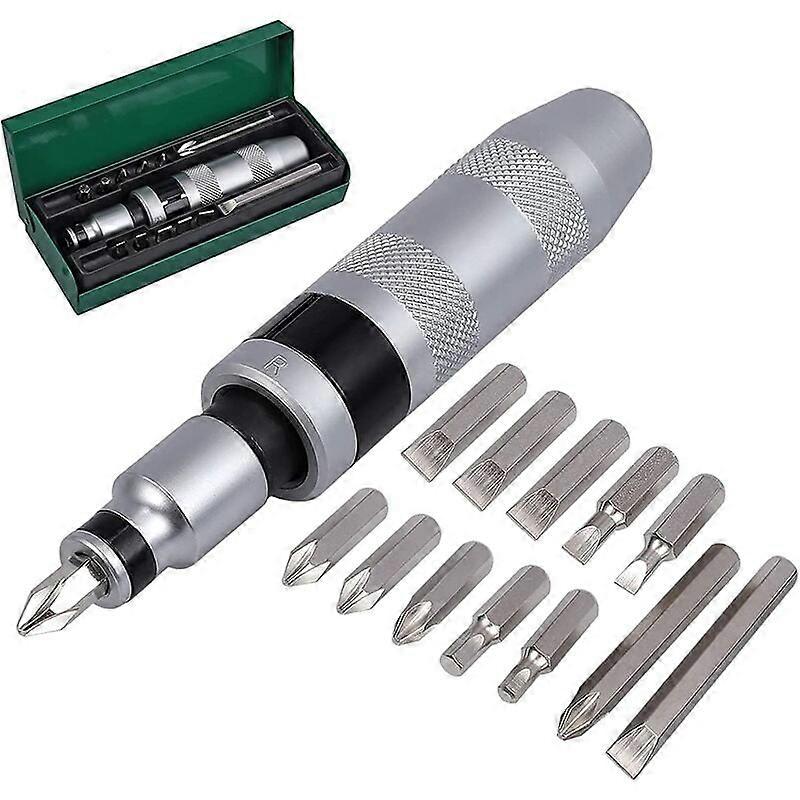 13-Piece 1/2" Impact Driver Set,Heavy Duty Hex Cross Bits,Green