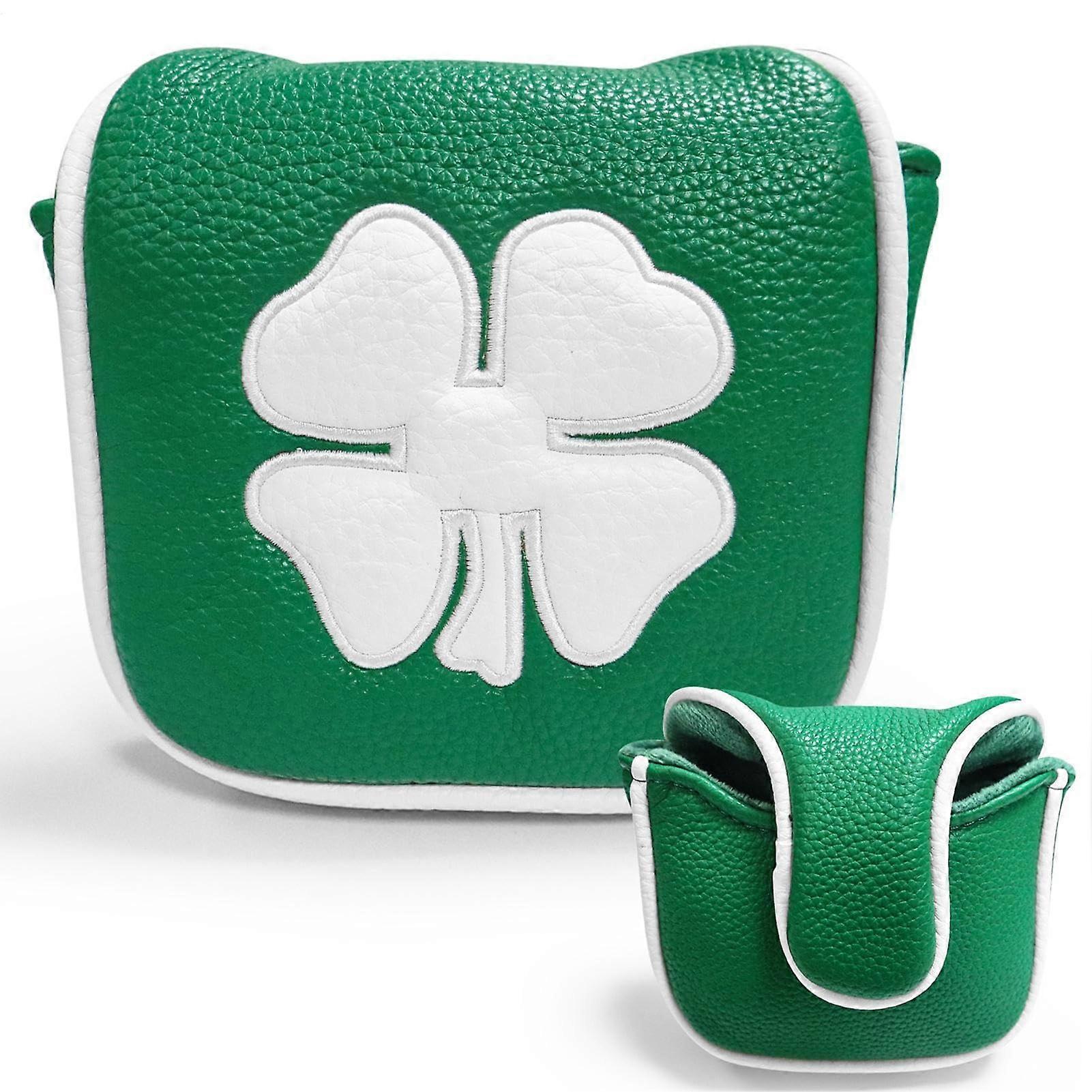 Golf Putter Head Covers Clover Embroidered With Soft Inner Lining Green Ref: 1381