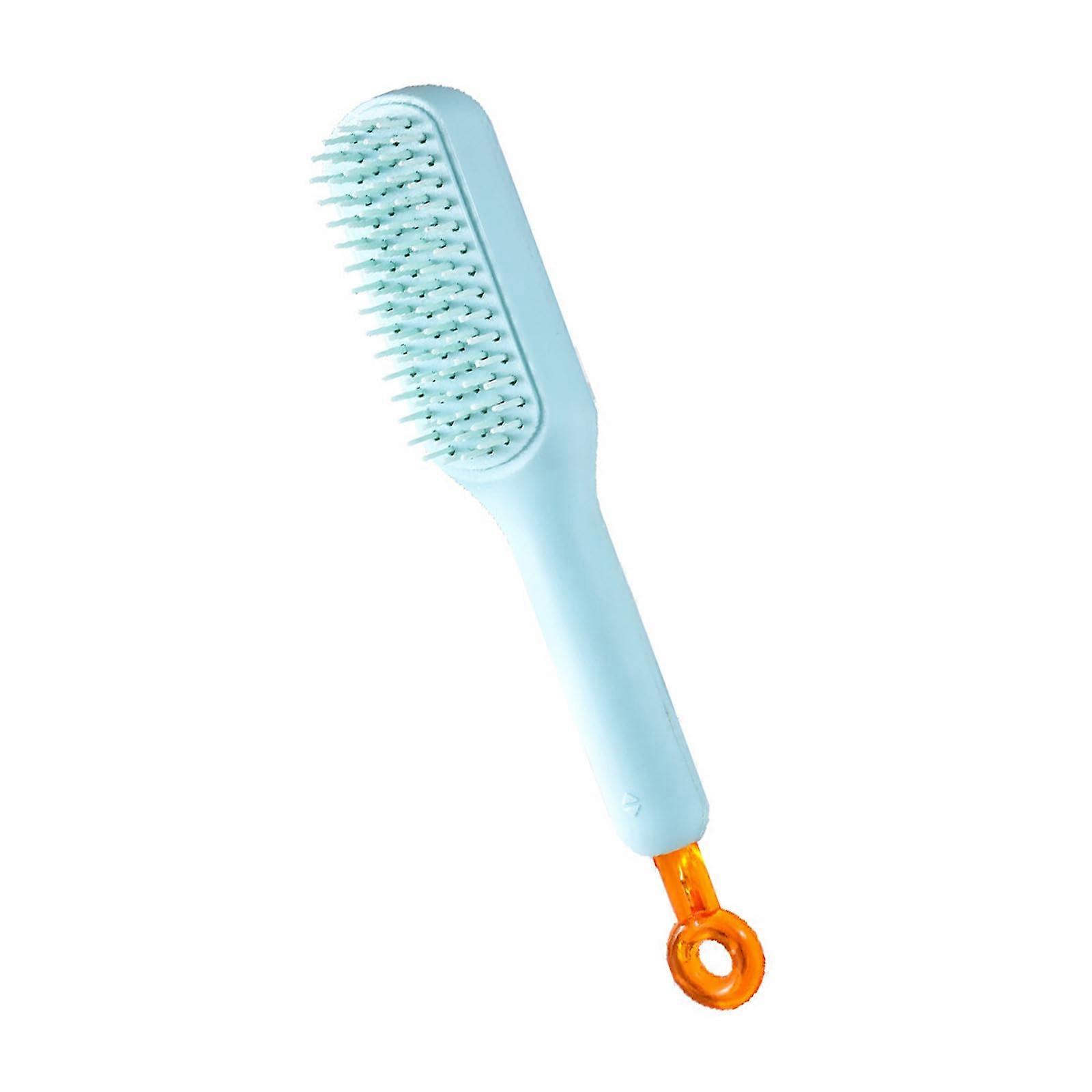 Retractable Dog and Cat Hair Brush For Small Pets, Gentle Deshedding Grooming Tool, Home Grooming, Blue