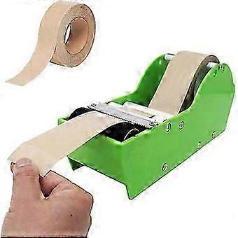Water Activated Tape Dispenser and Tape Set - Easy to Moisten/Cut Kraft Paper Tape for Carton Sealing, Watercolor Paper