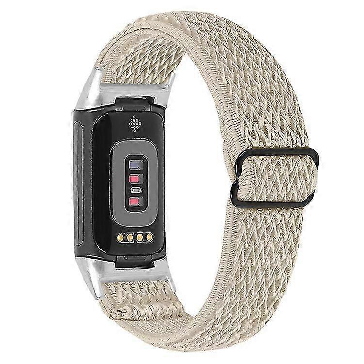Adjustable Stretchy Nylon Solo Loop Bands for Fitbit Charge 5 - Braided Sport Elastic Straps
