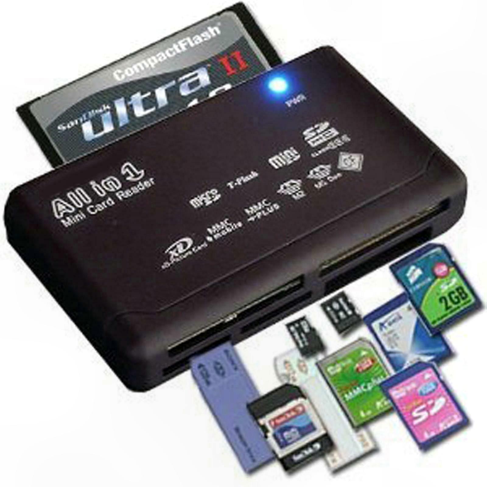 Externer Multifunktions-USB-Kartenleser für SD-, SDHC-, MicroSD-, M2-, MMC-, XD-, CF- und MS-Speicherkarten