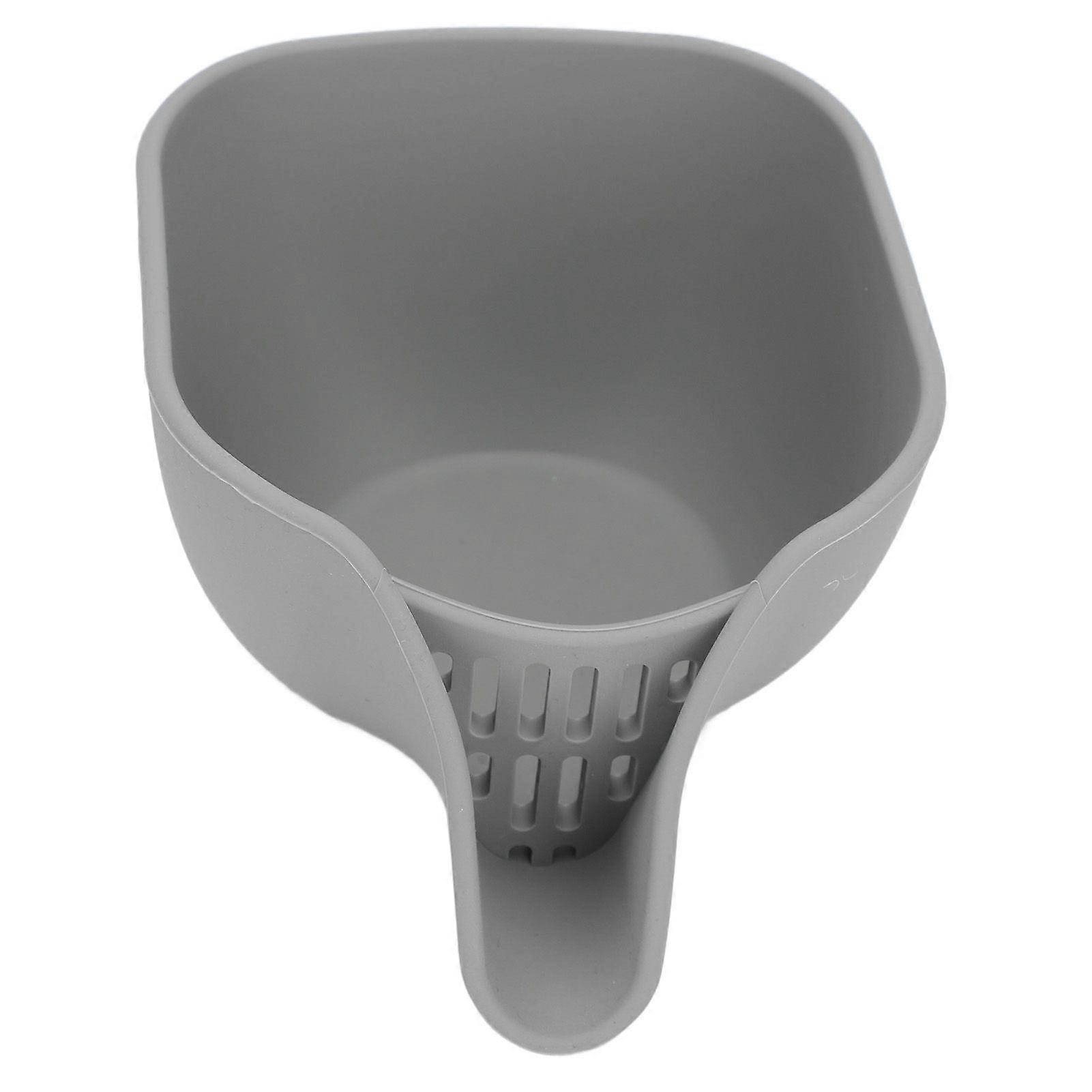 Multifunction Water Filter Basket Efficient Drainage Silicone Drain Basket with Spout for Washing Fruits Vegetables Salad Gray