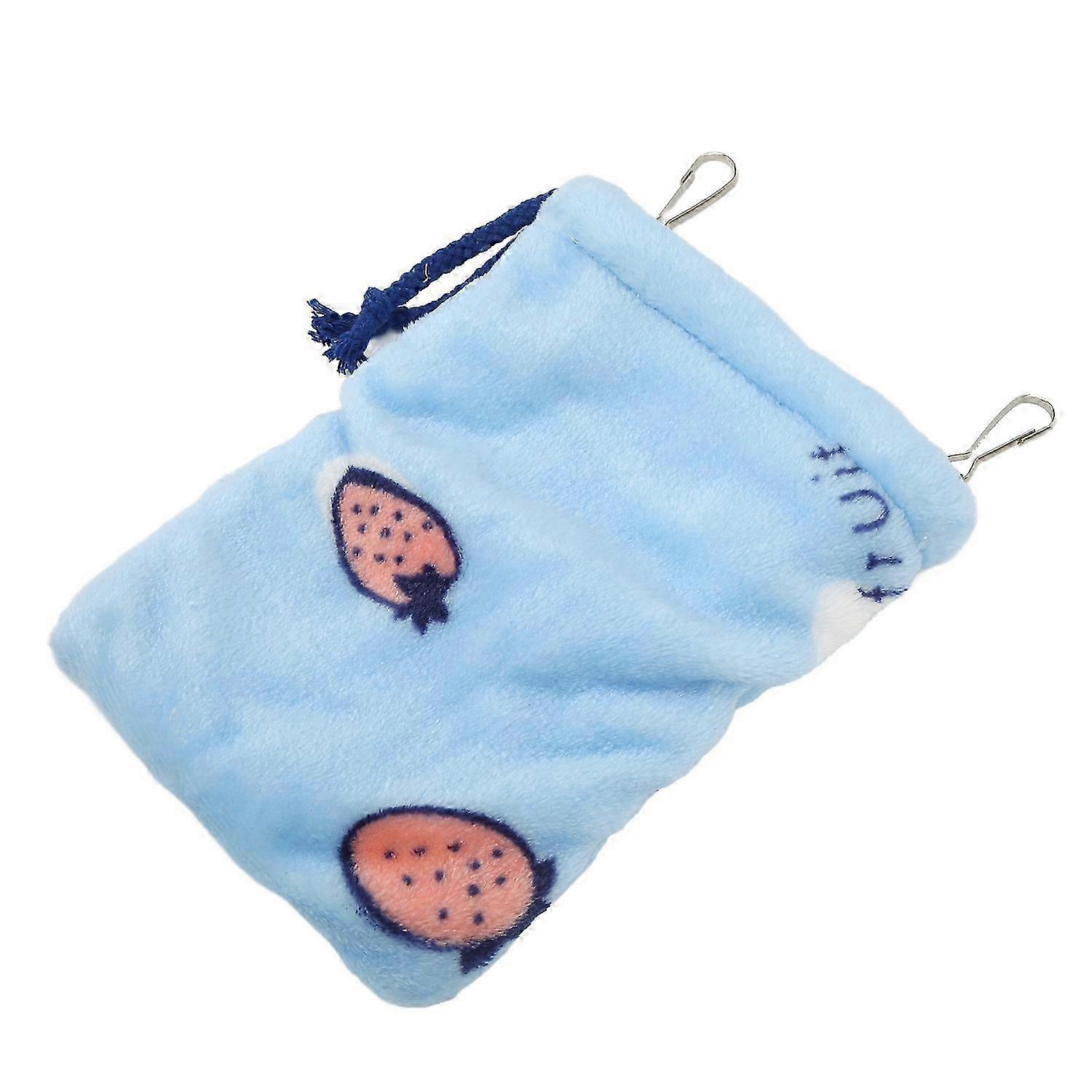 Hamster Sleeping Bag Flannel Warm Soft Hideout Small Pet Hanging Bed with Hooks for Gliders18x15cm