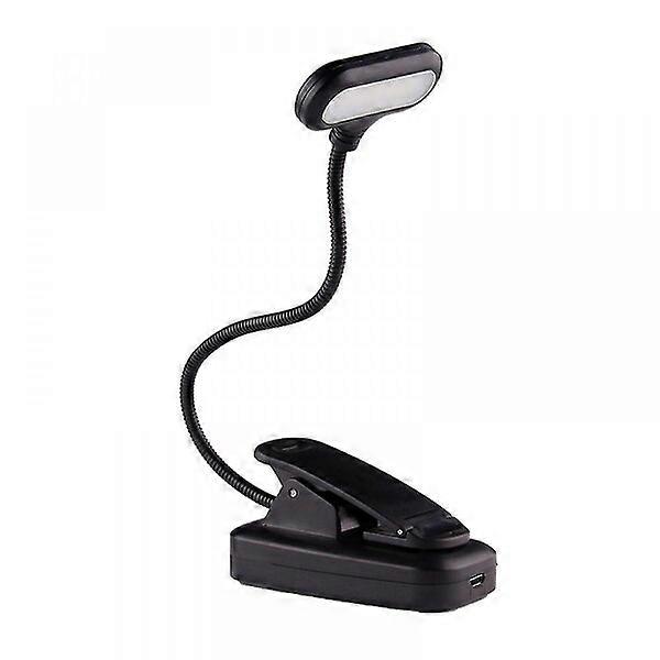 Rechargeable reading light with 360-degree adjustable neck and multiple charging methods