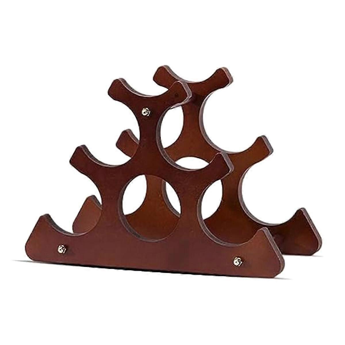 Wood Wine Rack Freestanding Wine Rack, 6 Bottles Countertop Stand Wine Storage Holde Organizer for