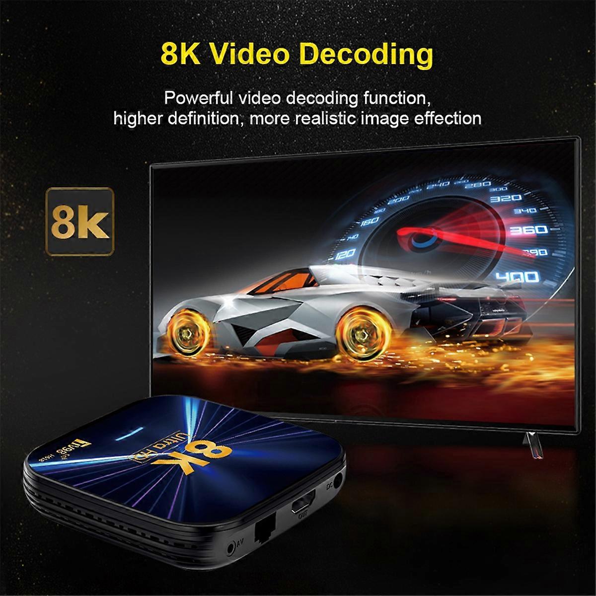 For Android TV Smart Box 8K TV98 Allwinner H618 Dual WiFi 2.4G & 5G HDR10 2+16G Media Player BT5.0 Set Top Box EU Plug