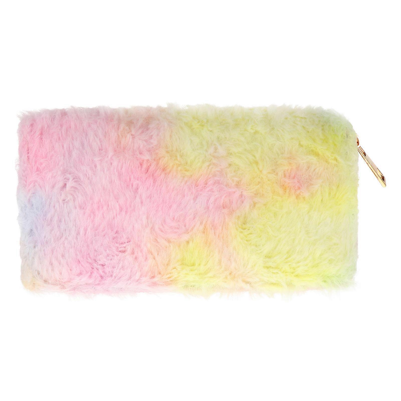 Gradient Plush Wallet for Women – Stylish Zippered Purse with Multi Functional Design for Cards, Coins, Cash – Perfect for Daily Use and Gifting