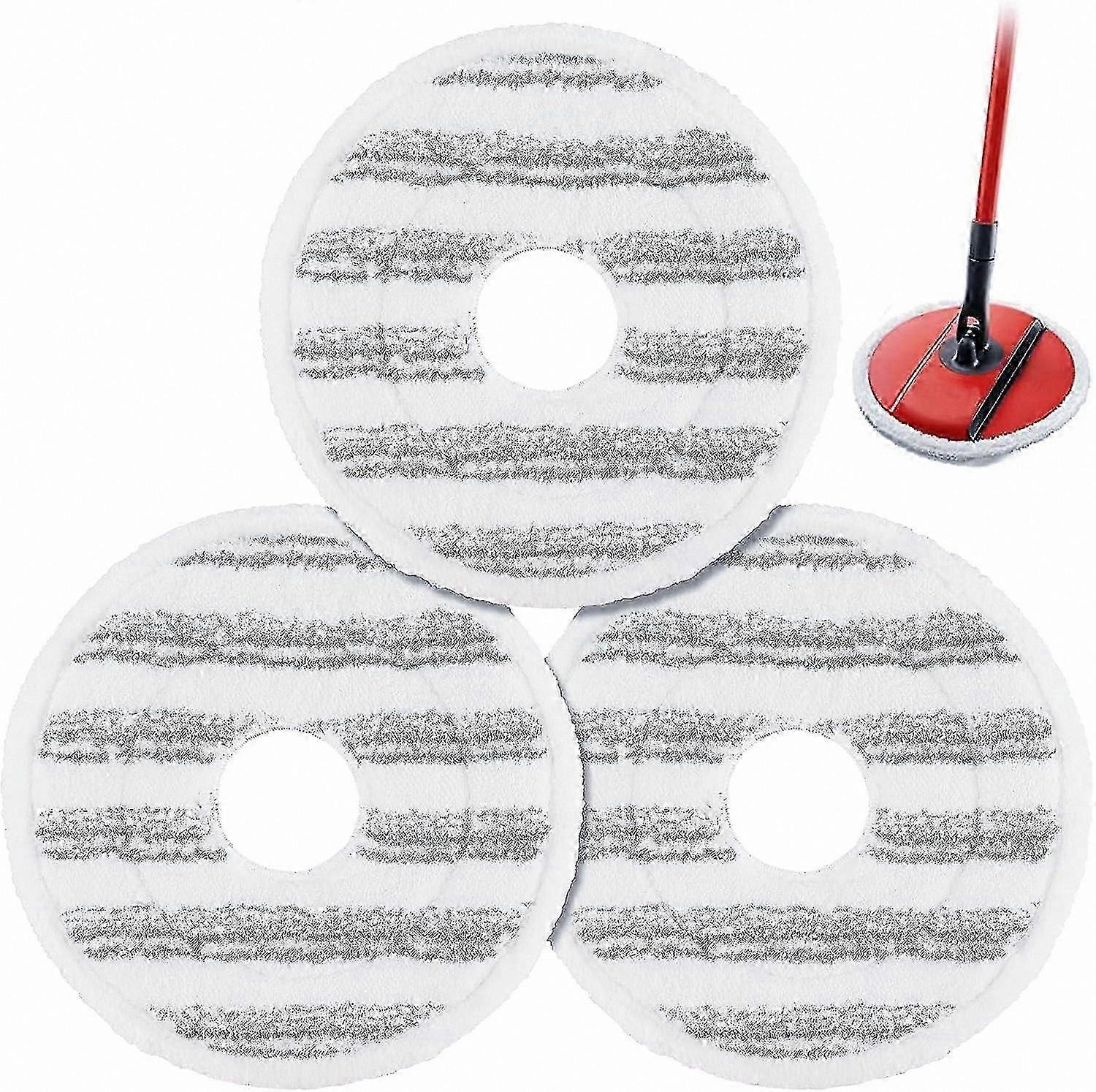 Microfiber Mop Refill 3-Pack - Washable & Reusable Floor Cleaning Spin Mop Head Replacement