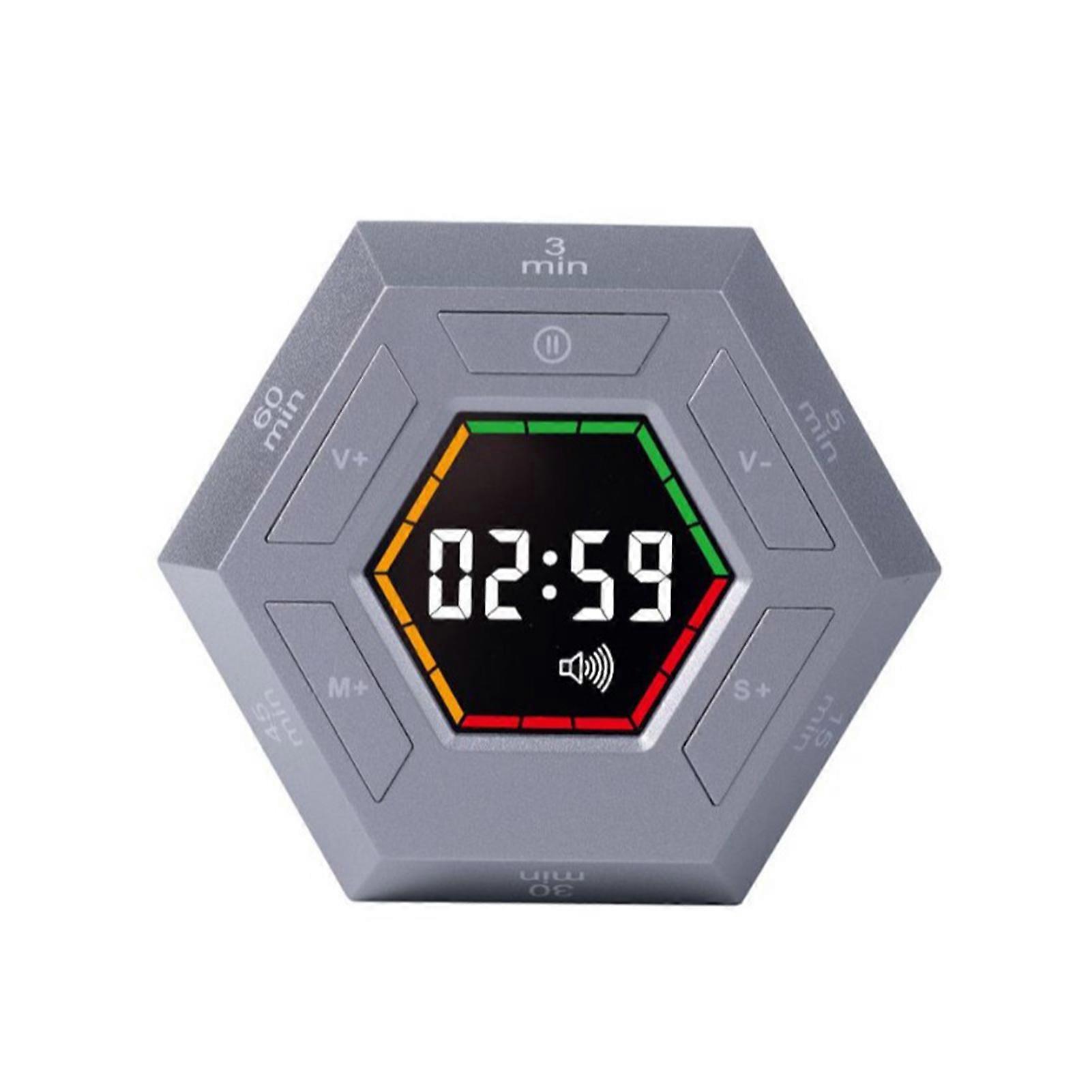 ABS Timer Cube Timer For Kids And Kitchen Cooking Countdowns Hexagon Visual Flip Electronic Timer