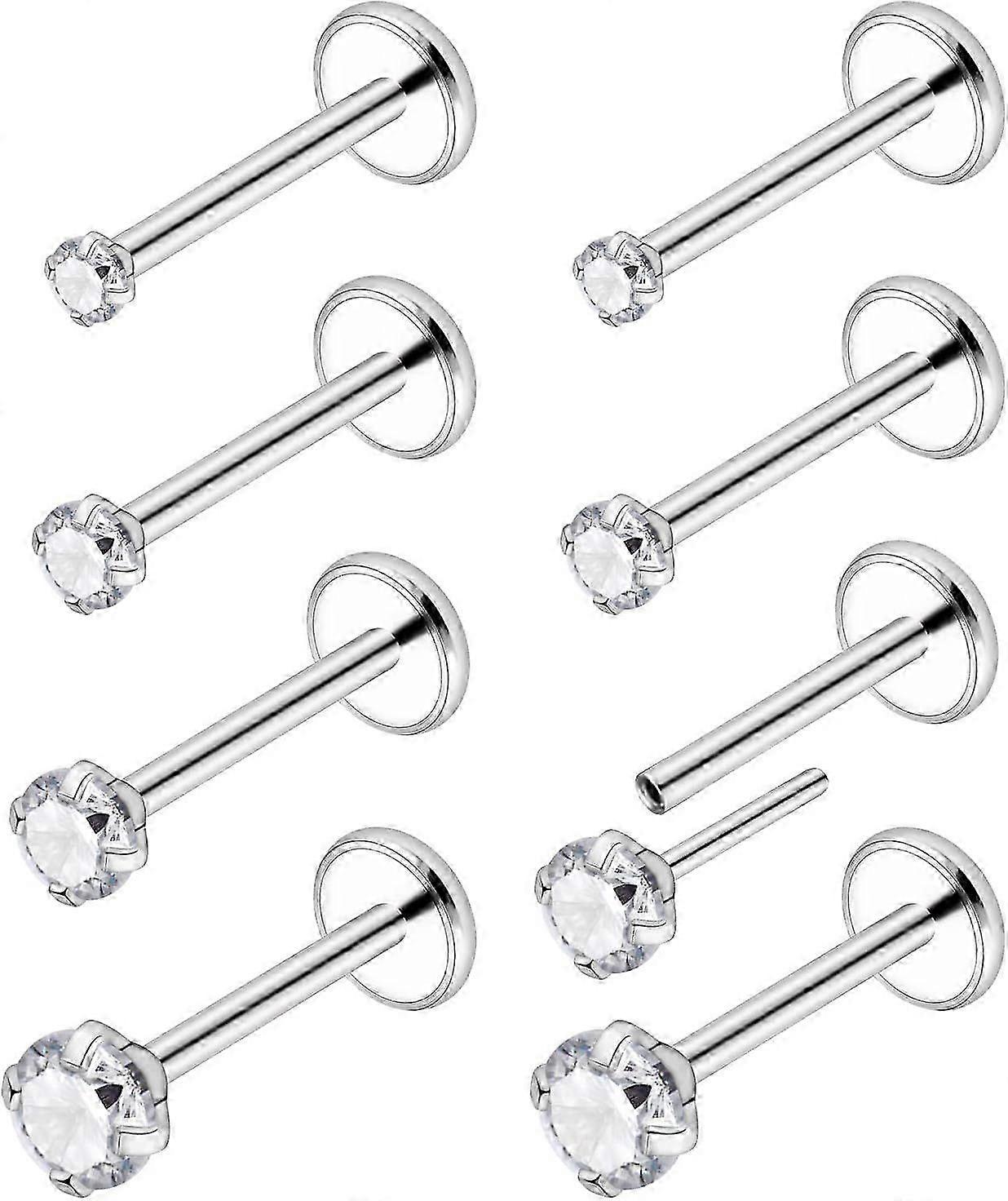 20G 18G Threadless Push in Nose Rings Studs Surgical Steel Pushin Nose Stud 1.5mm 2mm 2.5m