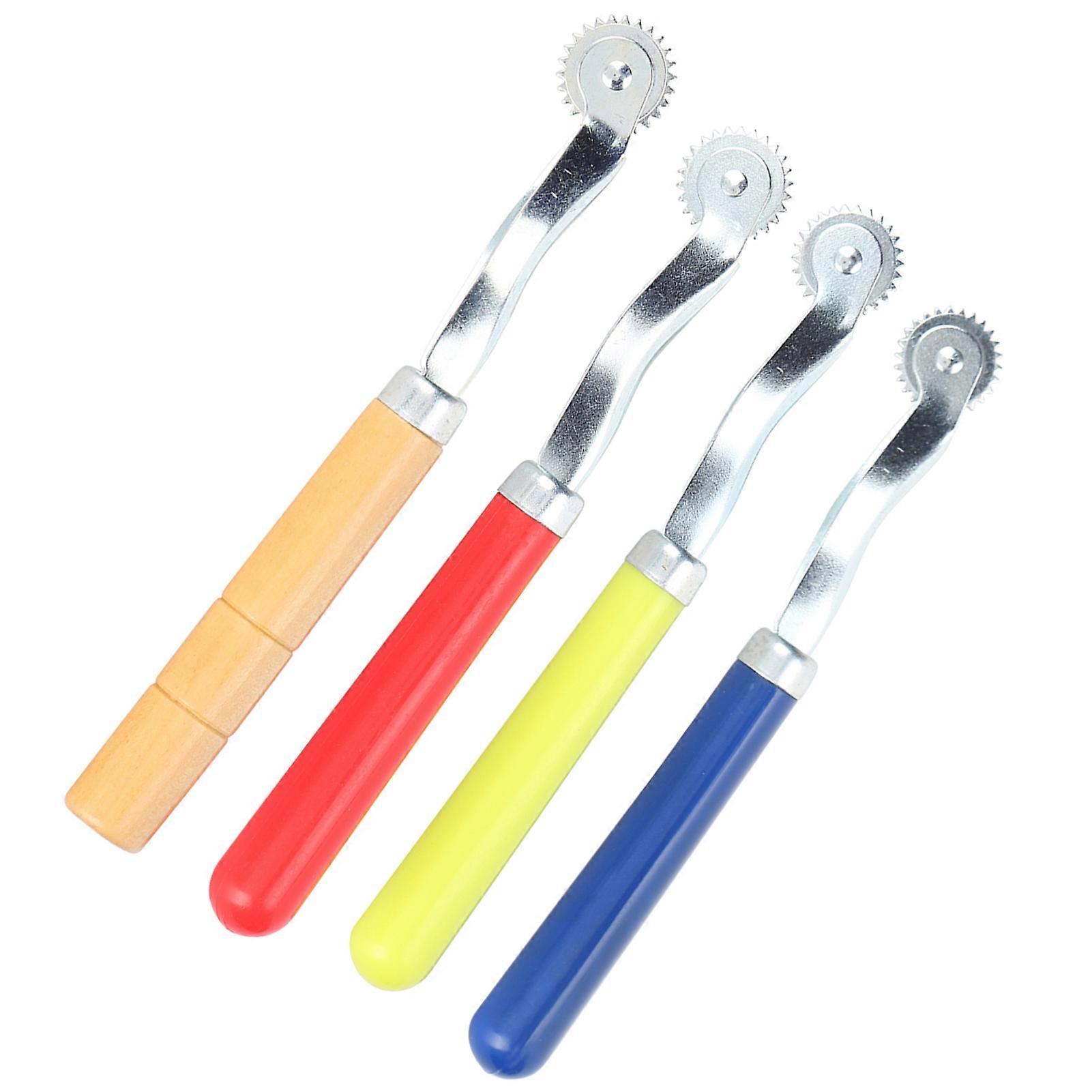 4Pcs Tracing Wheel Wooden/Plastic Handle Stitch Marking Spacer for Sewing Patterns