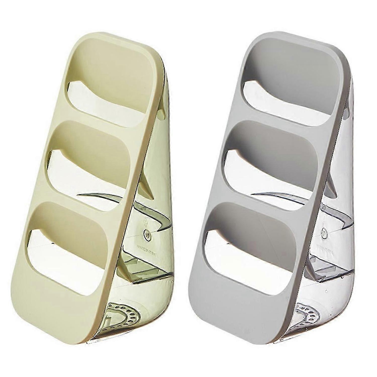 Three-Layer Draining Storage Box for Kitchen Utensils,Green & Gray