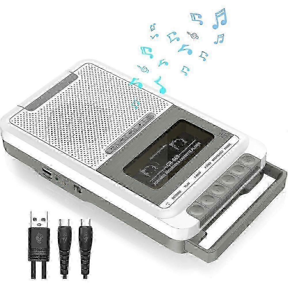 Lecteur de cassettes, convertisseur d’enregistreur, enregistrement sur cassette/USB/SD via microphone, conversion de cassettes portables en musique MP3 via une carte USB/SD ou PC, casse
