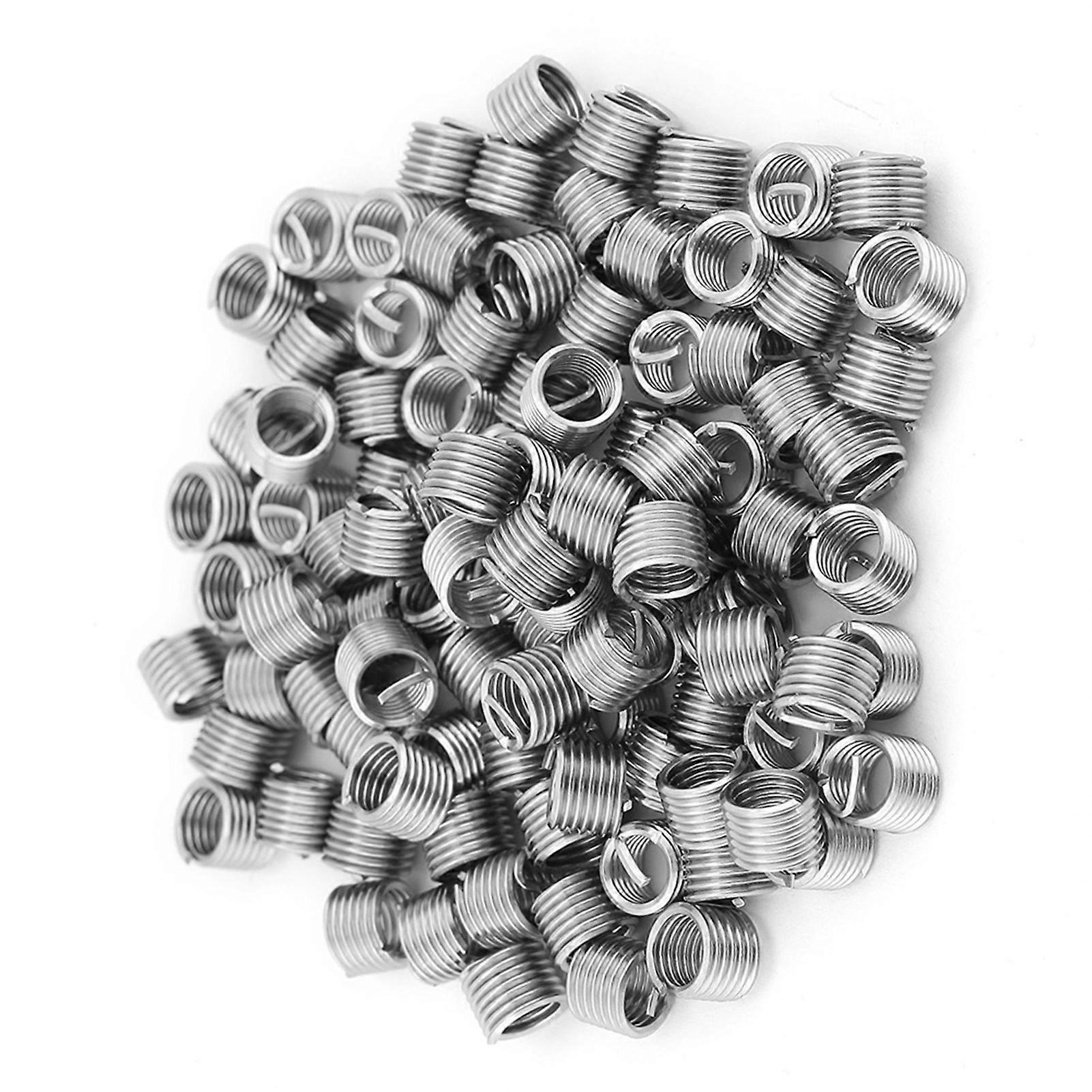 100 Pcs M6x1.0x1.5D 304 Stainless Steel Thread Repair Insert Kit