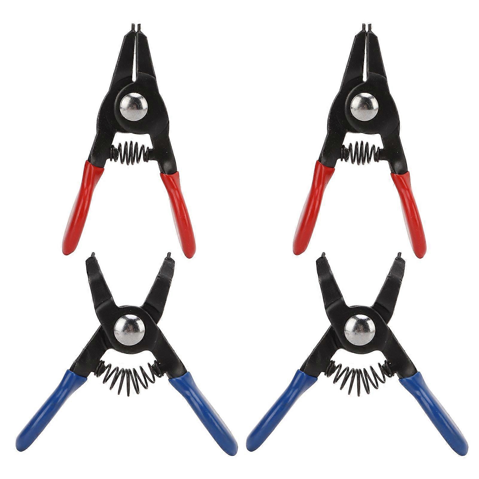 4pcs Mini Snap Ring Plier Set Universal Metal Spring Loaded Durable for Internal External Circlip