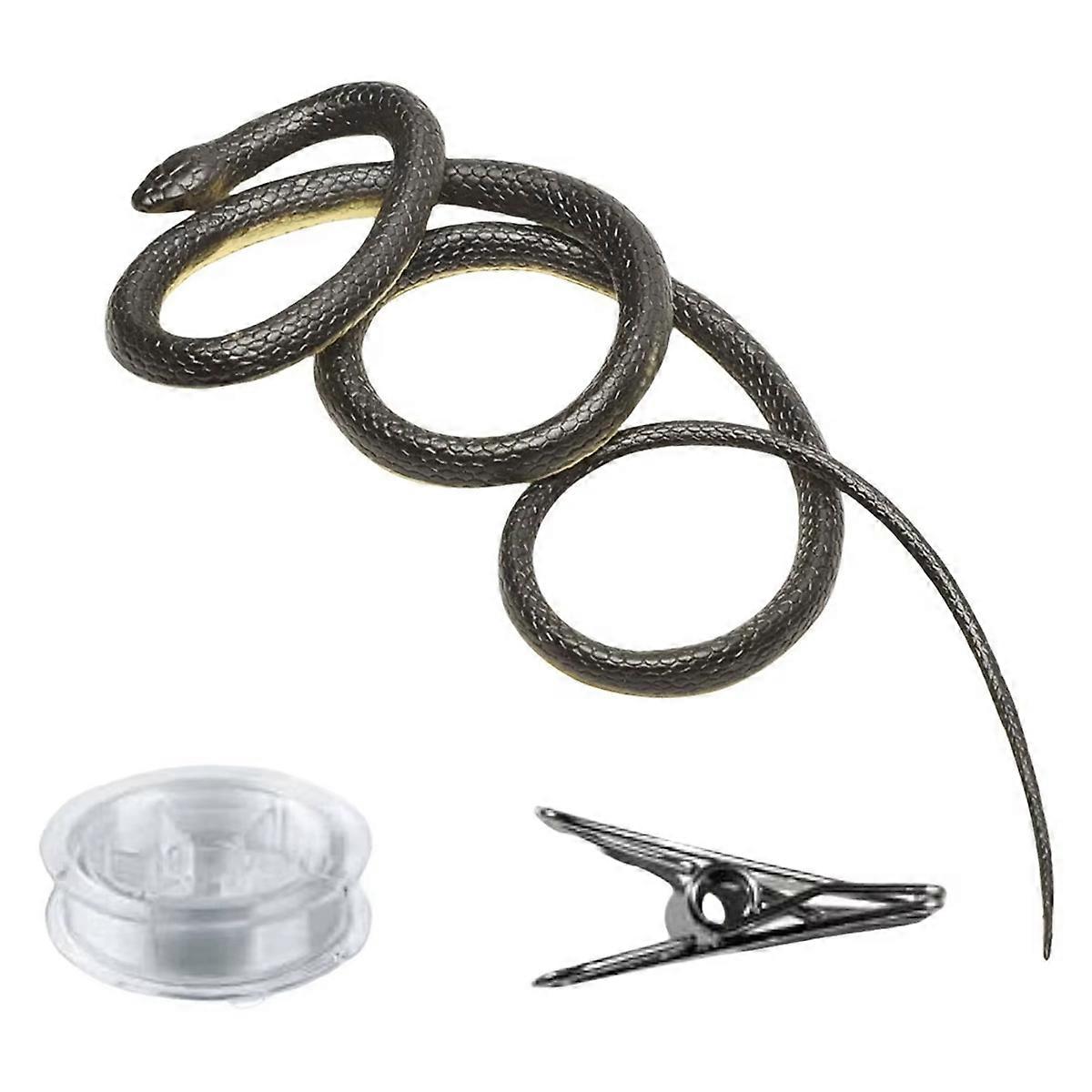 Snake on A String Prank Props with String and Clip Fake Snake Prank Props Realistic Rubber Snake fo