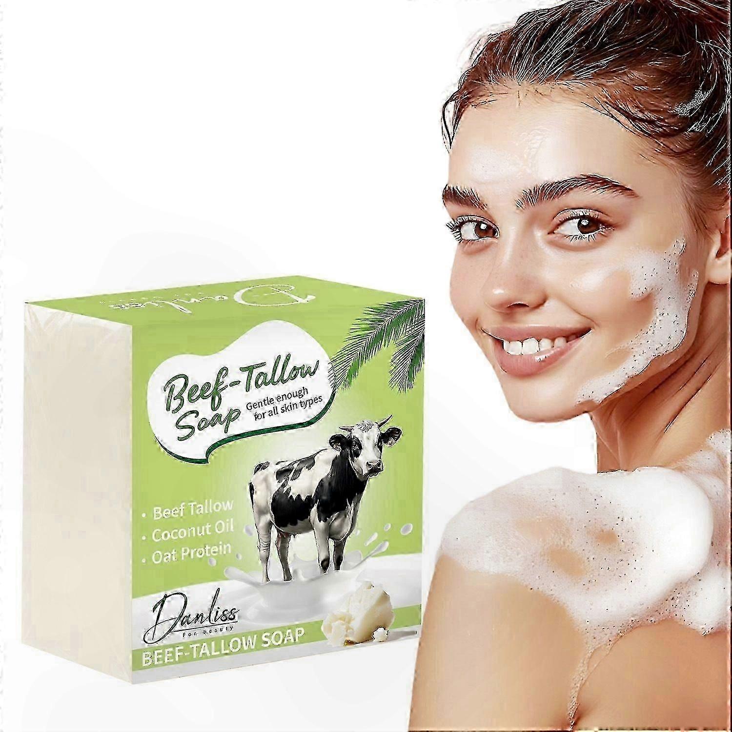 Moisturizing Natural Soap Bar for Dry, Sensitive Skin - Organic Face & Body Cleanser with Tallow Base