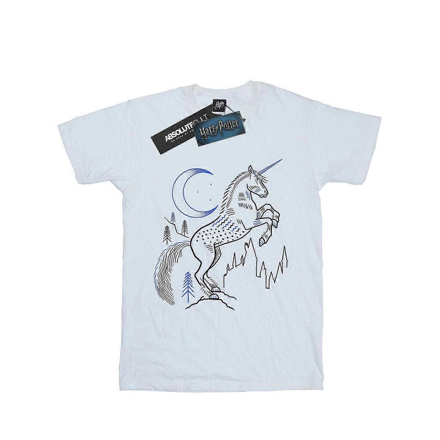 Camiseta de Algodão com Arte de Unicórnio para Mulheres/Senhoras Harry Potter