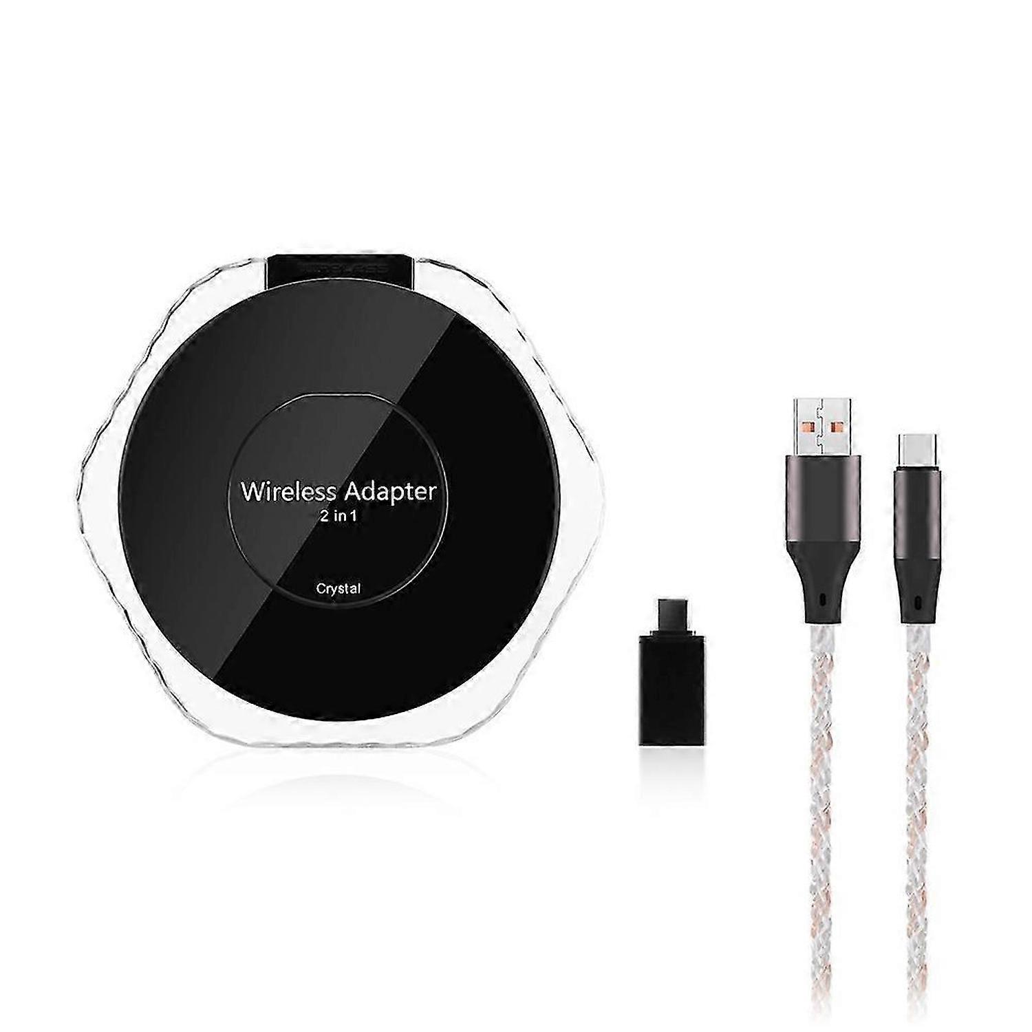 2 in 1 Wireless CarPlay Dongle Wired to Wireless Android Auto Box for Car Radio Has Built-in Wired C