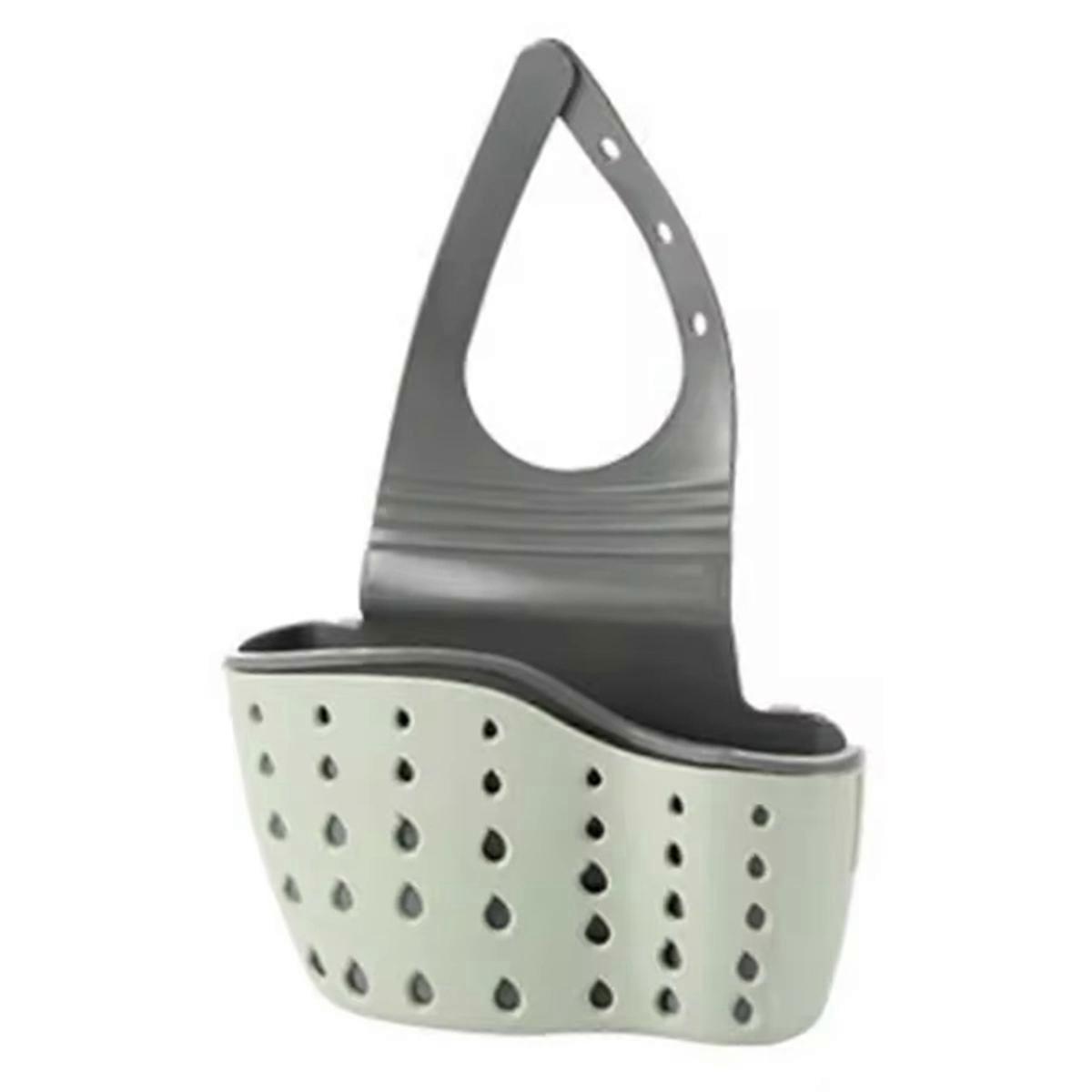 Household Storage Basket Kitchen Sink Shelf Adjustable Green