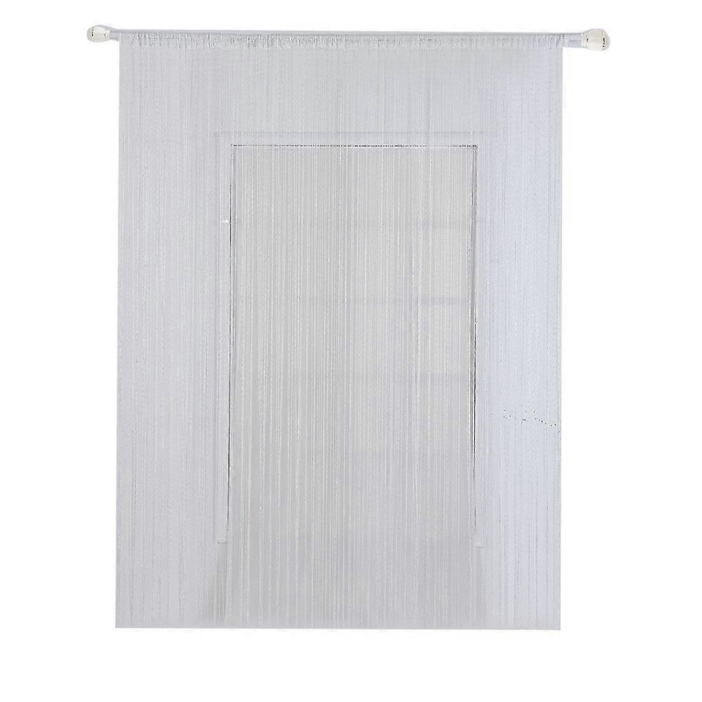 200cm x 100cm Door Window Solid String Curtain Strip Tassel Drape Divider Sheer Home Decoration Valance