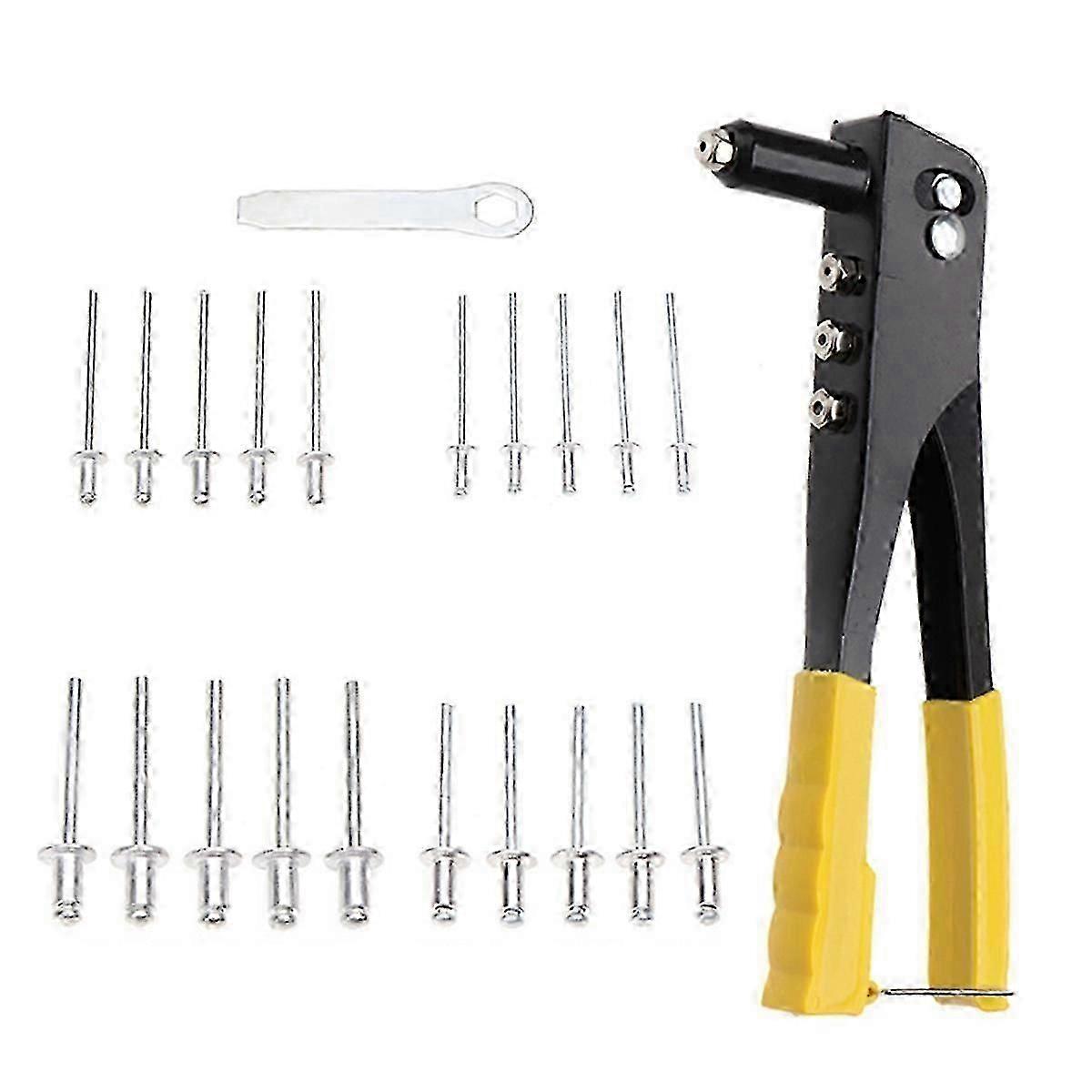 Heavy Duty Riveter Set - 200Pcs Aluminum Blind Rivets Assortment Kit with Rivet Nut Tool