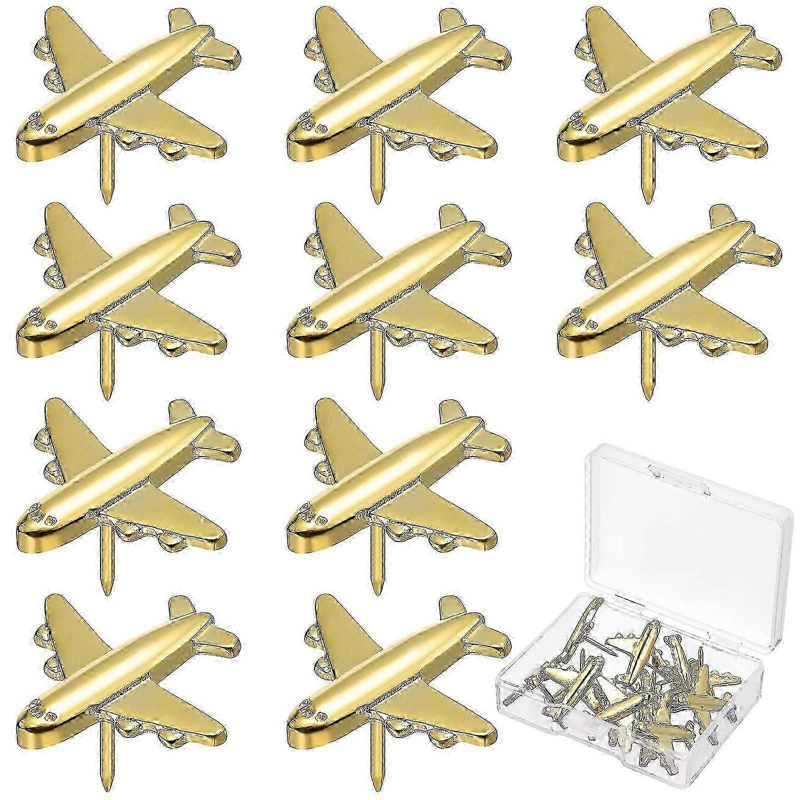 24Pcs Bulletin Board Push Pin Photos Wall Maps Thumbtacks Small Airplane Shaped Thumb Tacks 2025