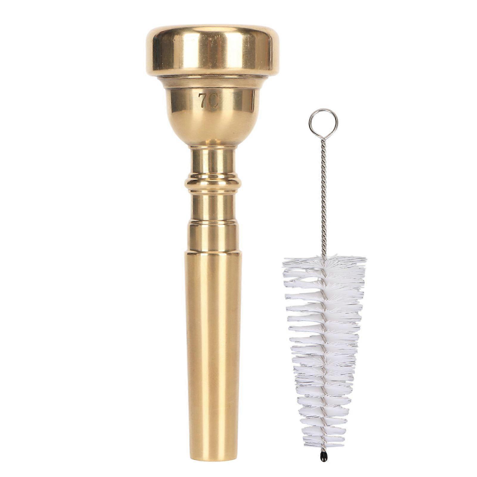Trumpet Mouthpiece 7C Smoothing Brass Strong High Accuracy Trumpet Practice Mouthpiece with Brush for Replacement